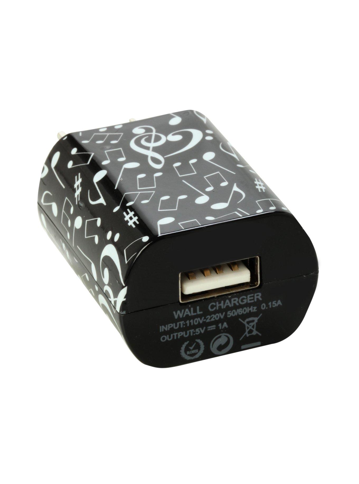 Music Notes Universal USB Wall Adapter, , alternate