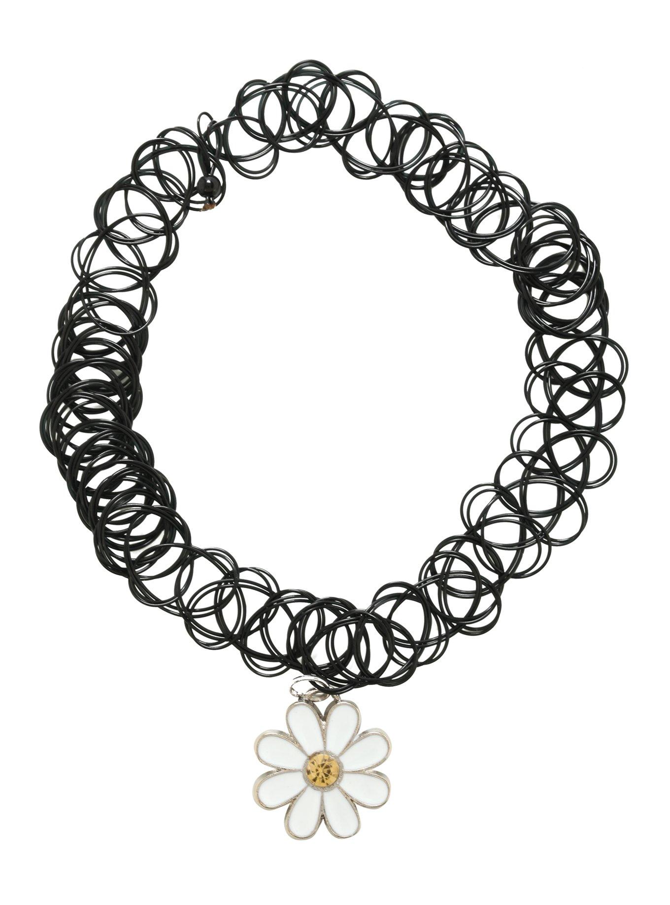 Daisy Charm Tattoo Choker, , alternate