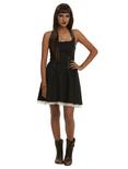 Black Strap Halter Dress, , alternate