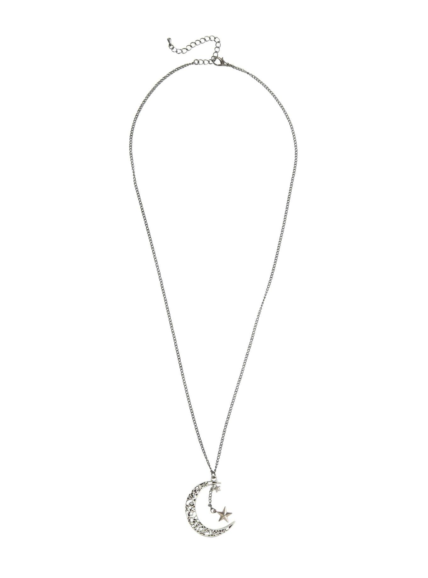 Moon And Star Necklace, , alternate