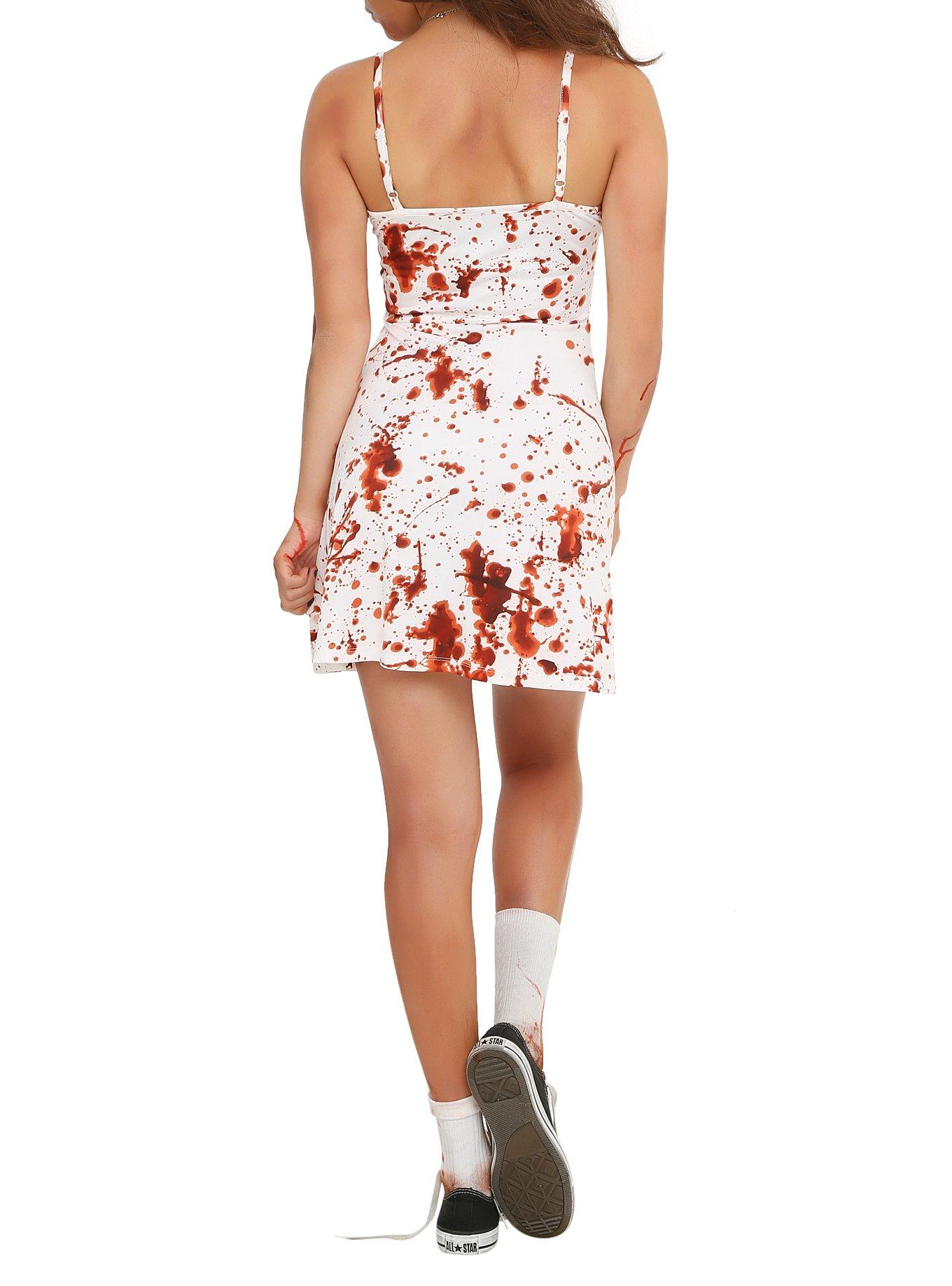 Blood Splatter Dress, WHITE, alternate