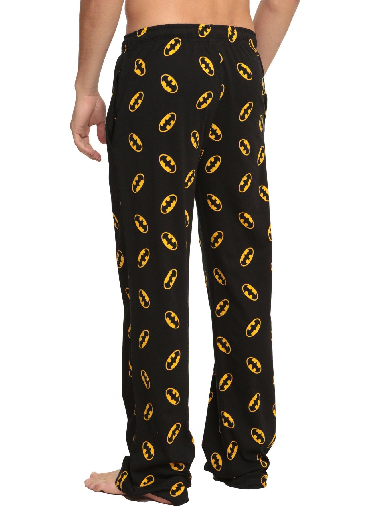 DC Comics Batman Logo Print Guys Pajama Pants, , alternate