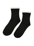 LOVEsick Black White Lace Ankle Socks, , alternate