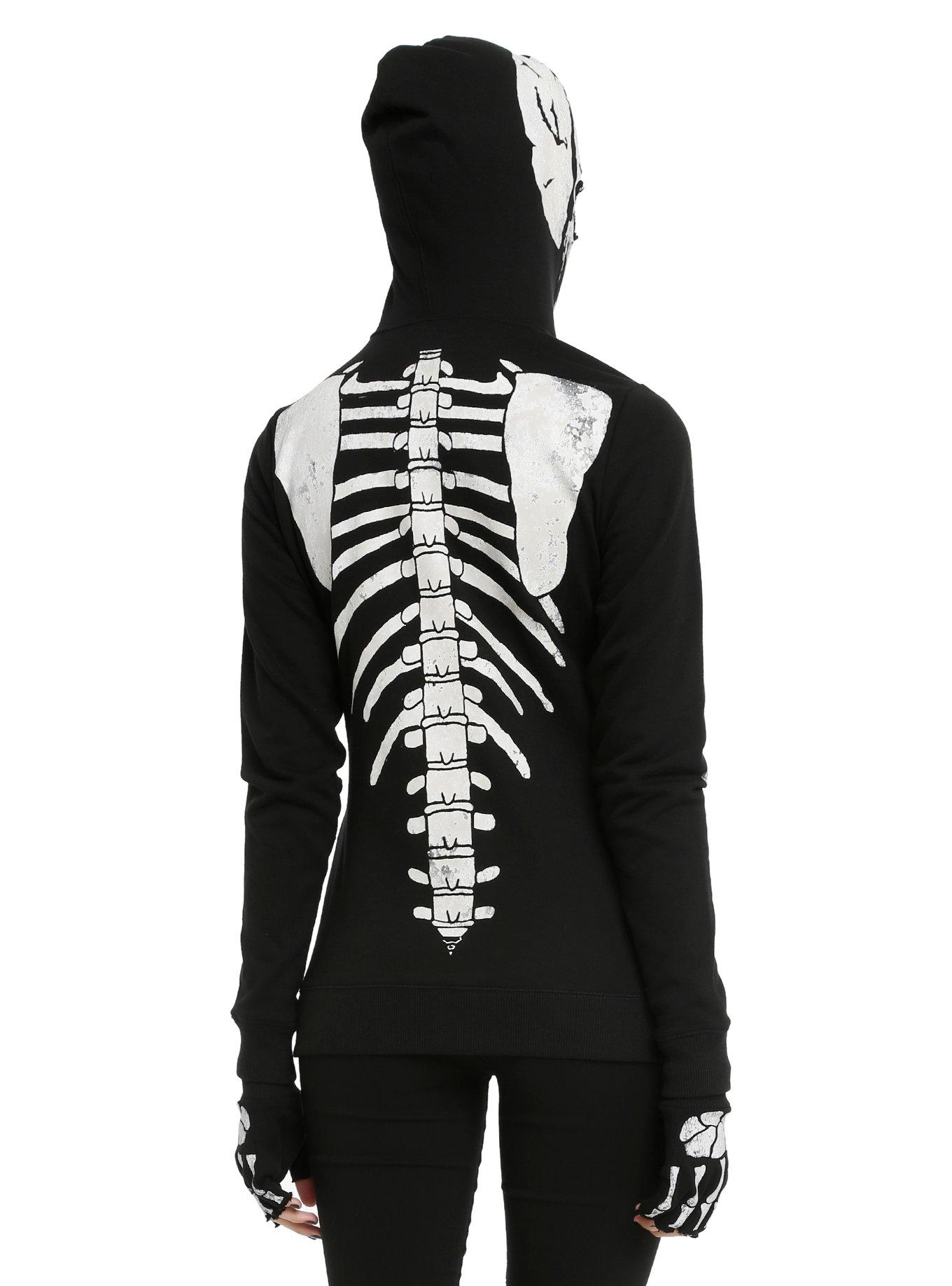 Teenage Runaway Skeleton Girls Hoodie, BLACK, alternate