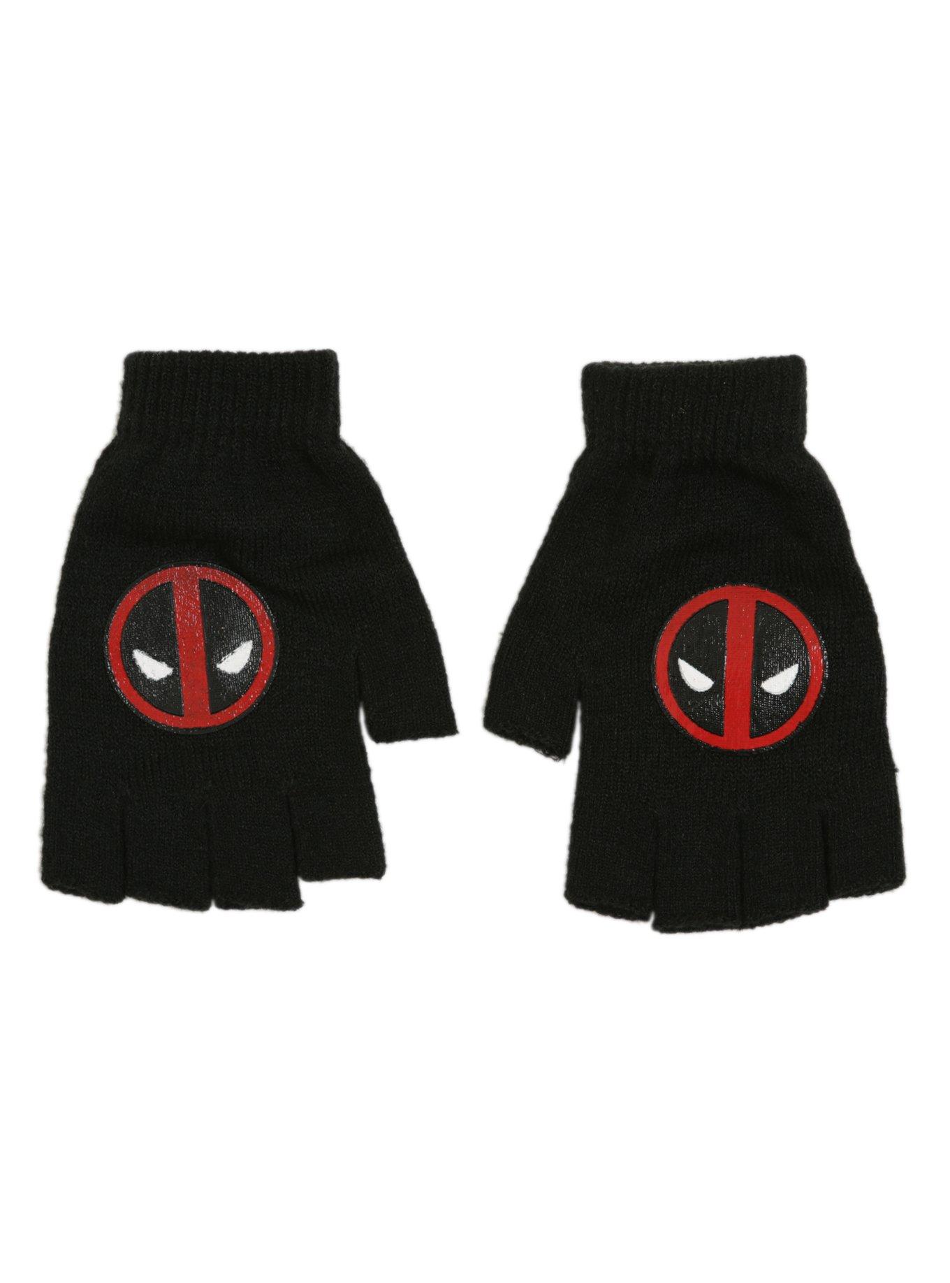 Marvel Deadpool Logo Fingerless Gloves, , alternate