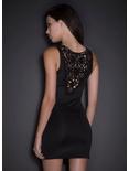 Crochet Lace Bodycon Dress, BLACK, alternate