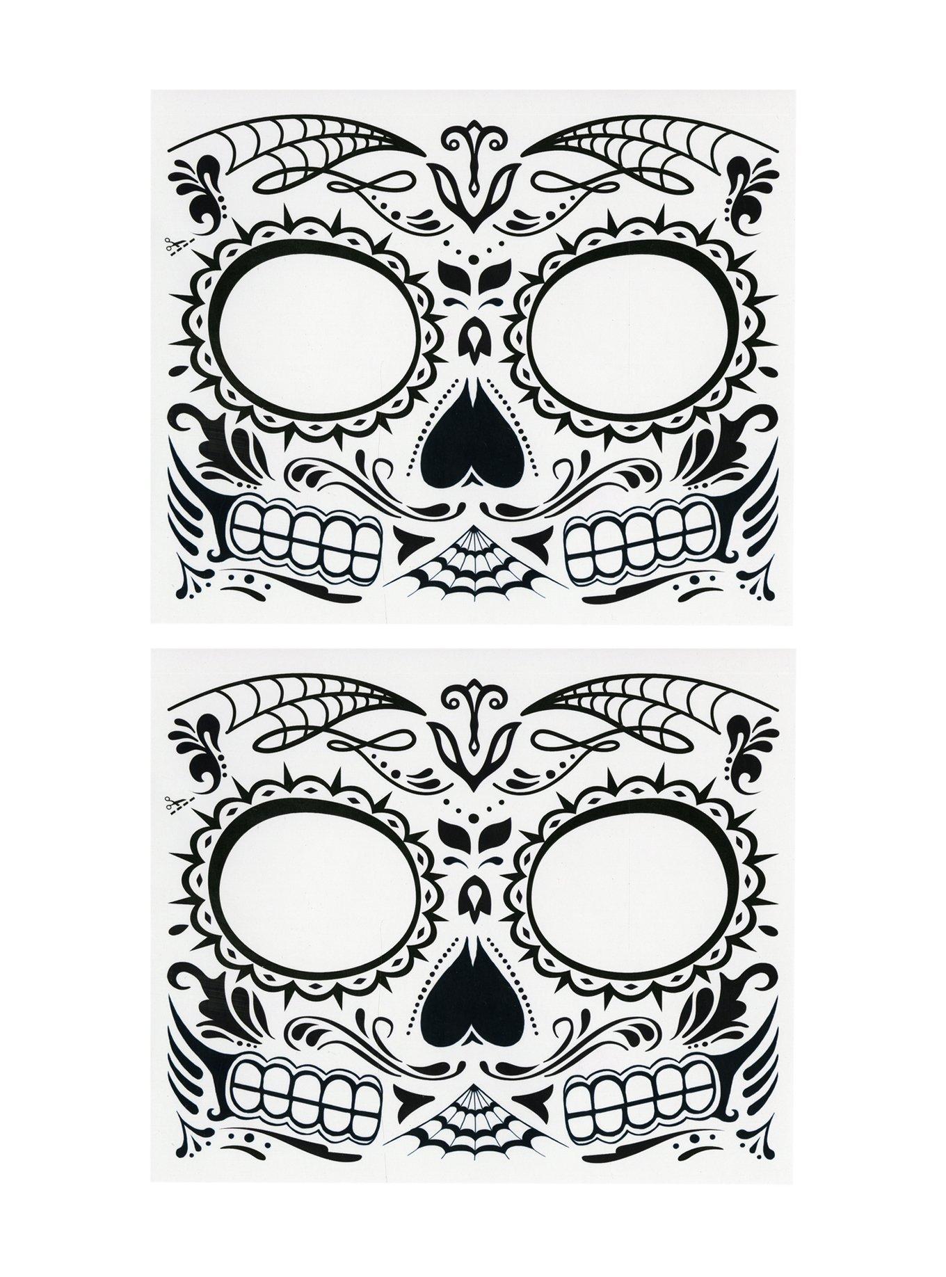 Day Of The Dead Temporary Tattoos, , alternate