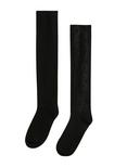 LOVEsick Black Lace Side Panel Knee-High Socks, , alternate