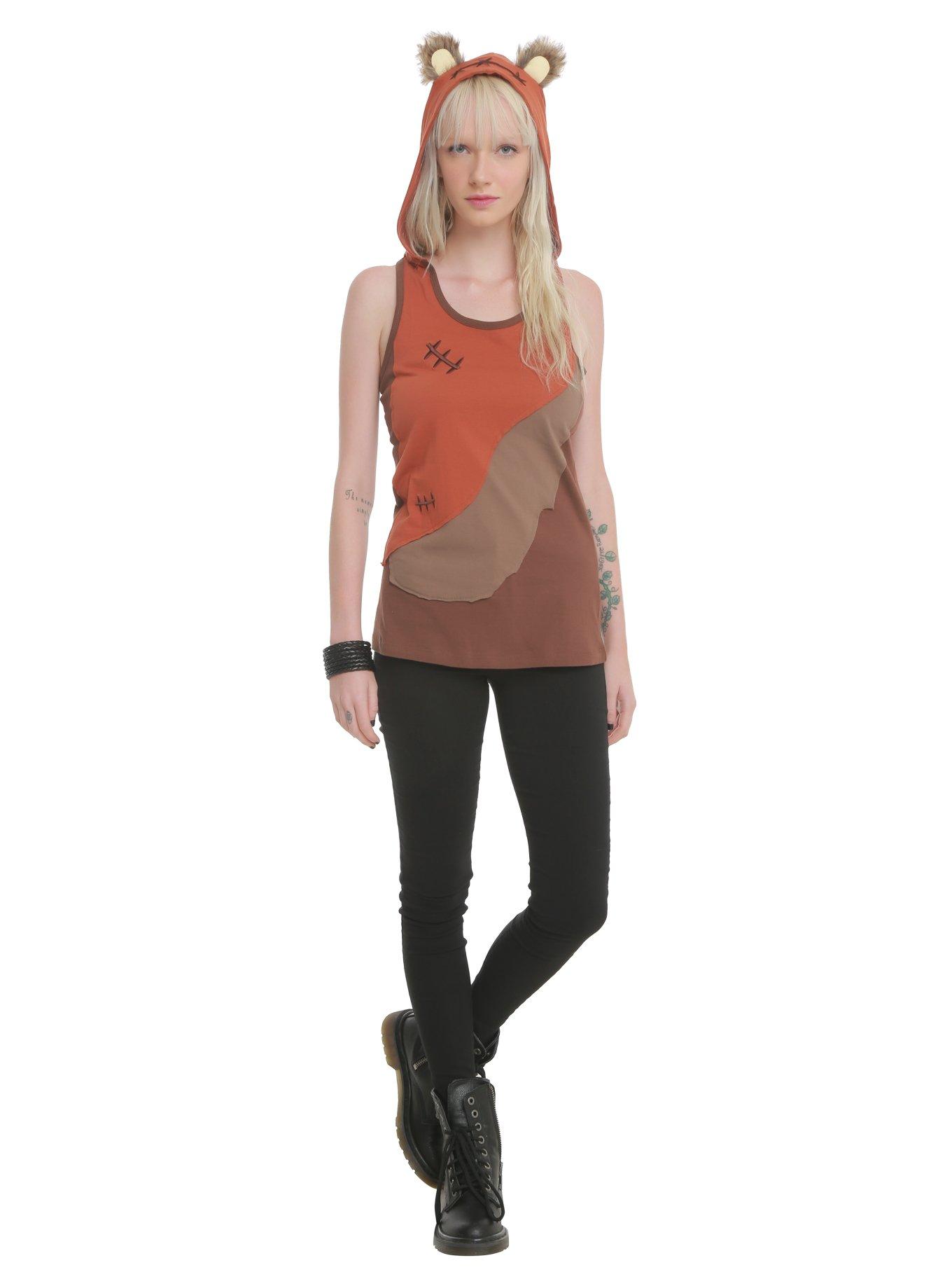 Her Universe Star Wars Ewok Girls Hooded Tank Top, , alternate