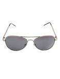 Silver Smoke Lens Aviator Sunglasses, , alternate