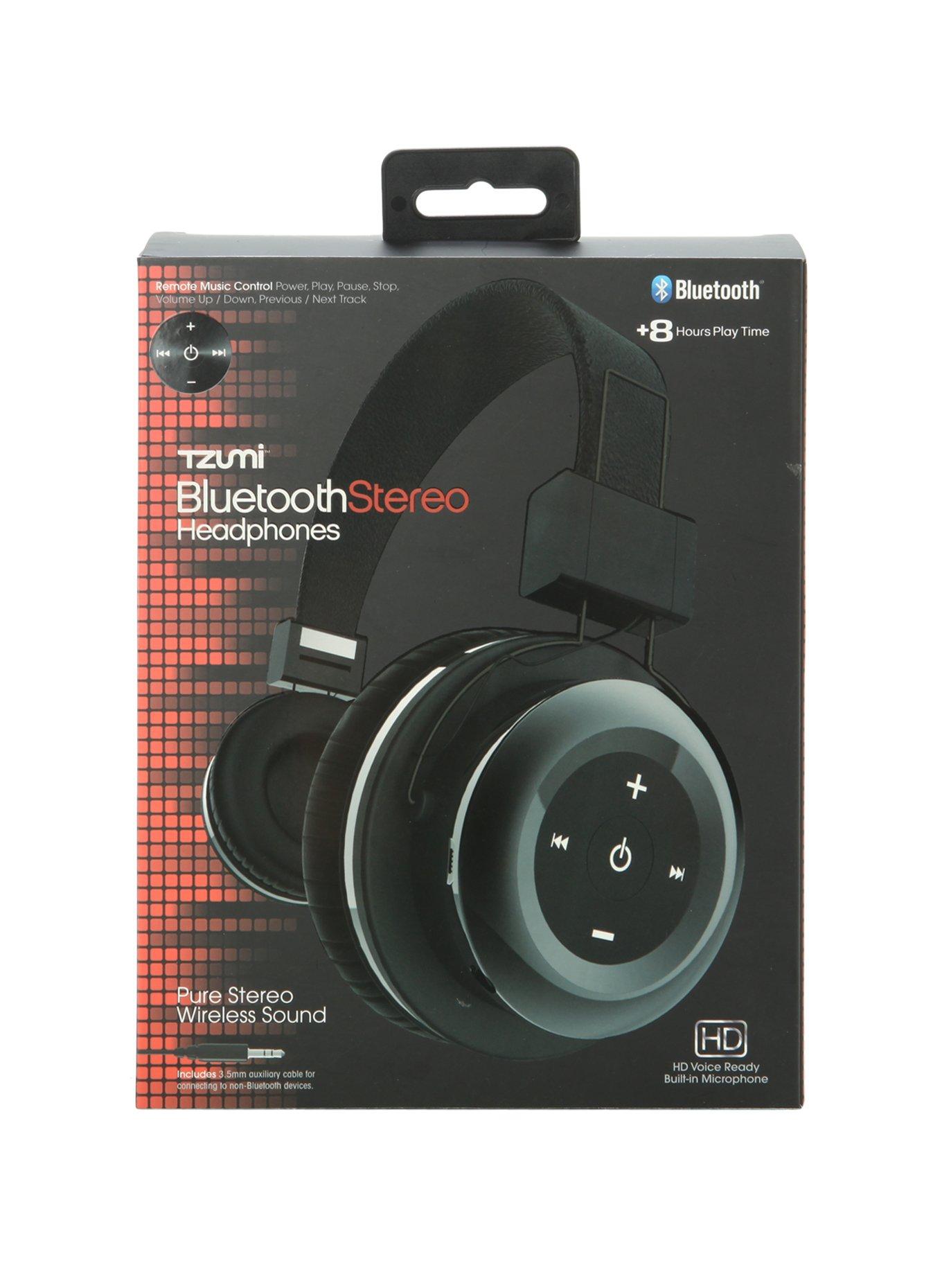 Tzumi Black Metallic Bluetooth Stereo Headphones, , alternate