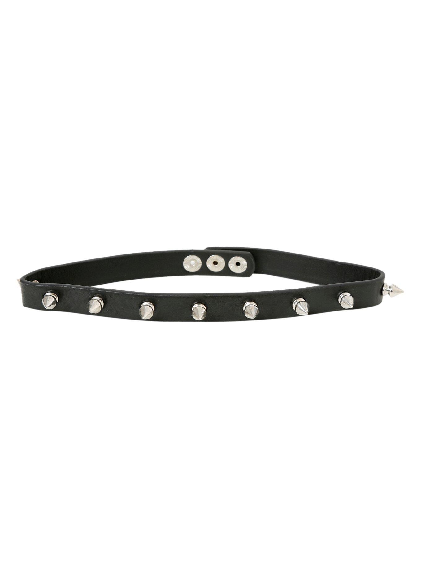 Black Spike Choker Collar, , alternate