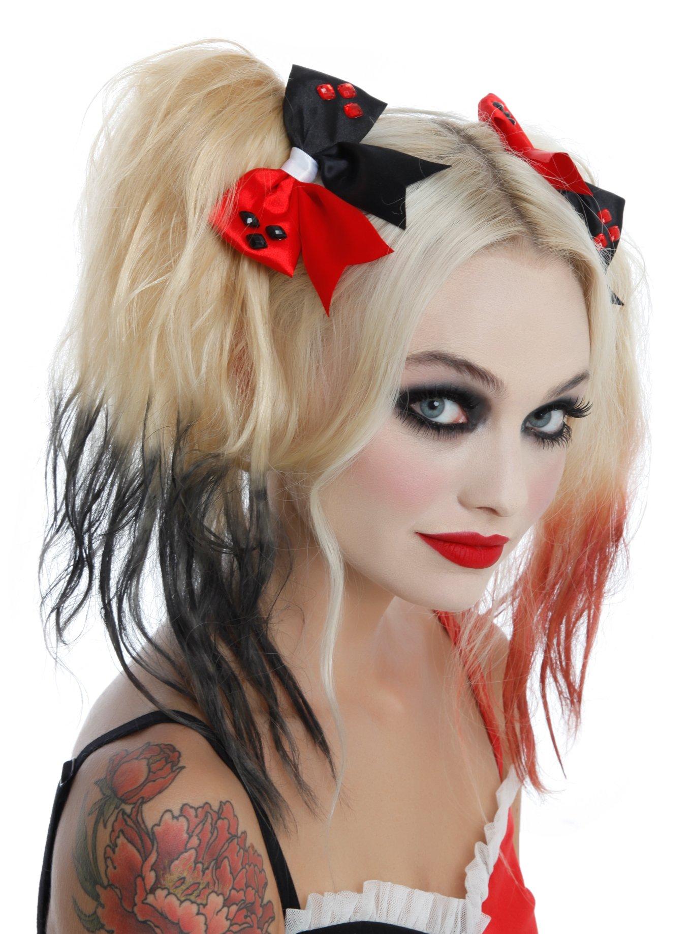 DC Comics Harley Quinn Bow Hair Tie 2 Pack, , alternate