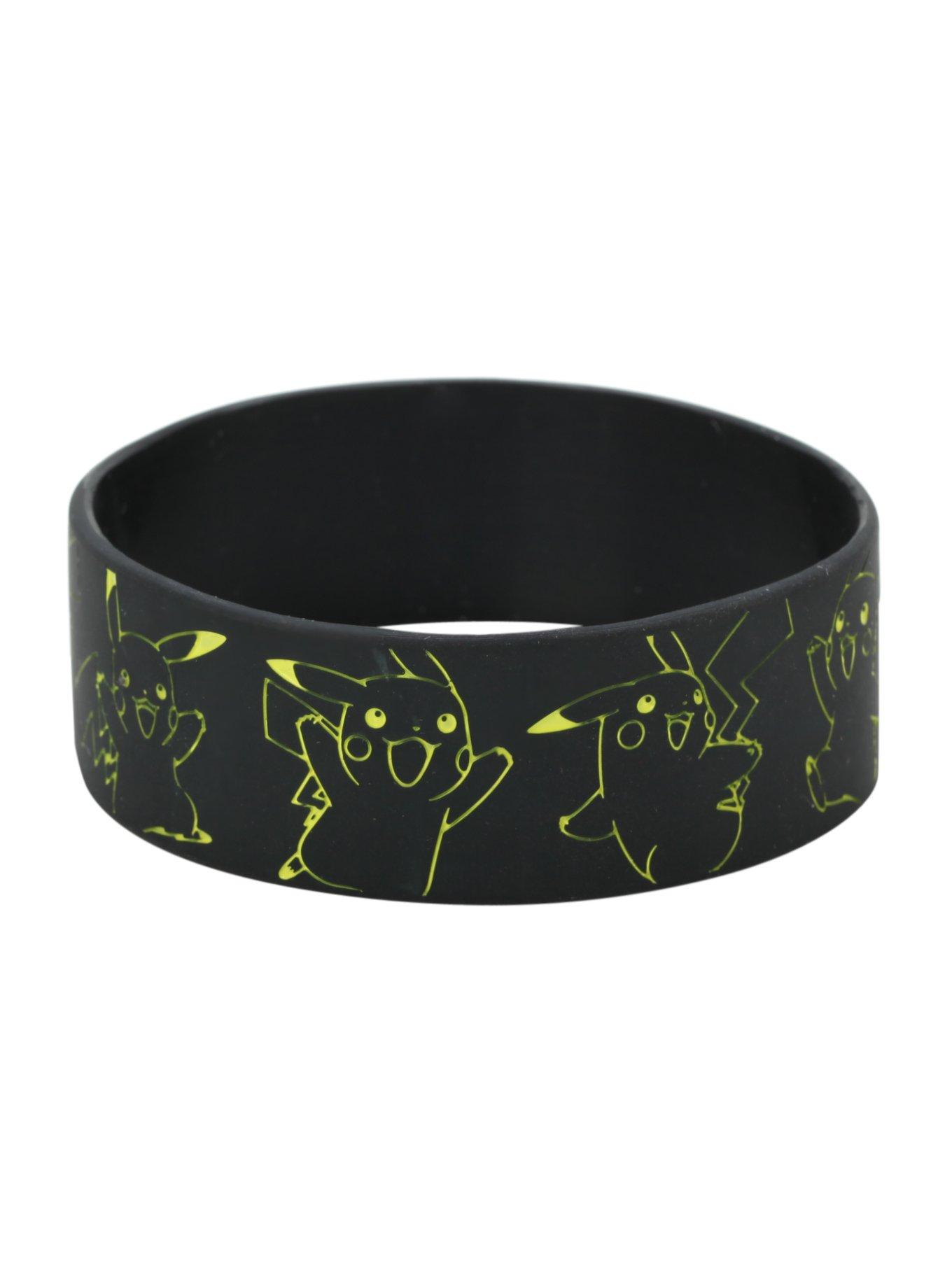 Pokemon Pikachu Outline Rubber Bracelet, , alternate
