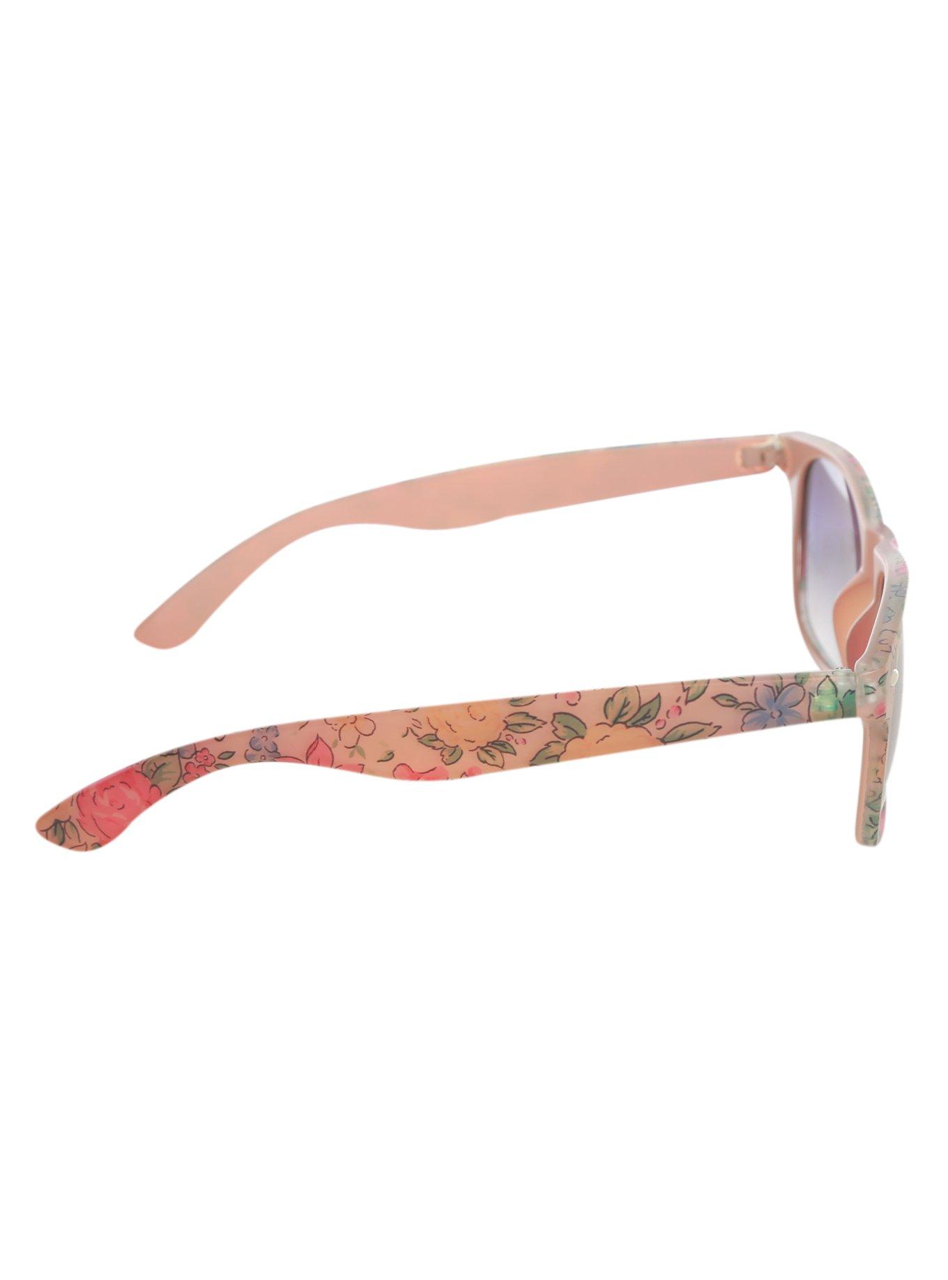 Floral Print Retro Sunglasses, , alternate
