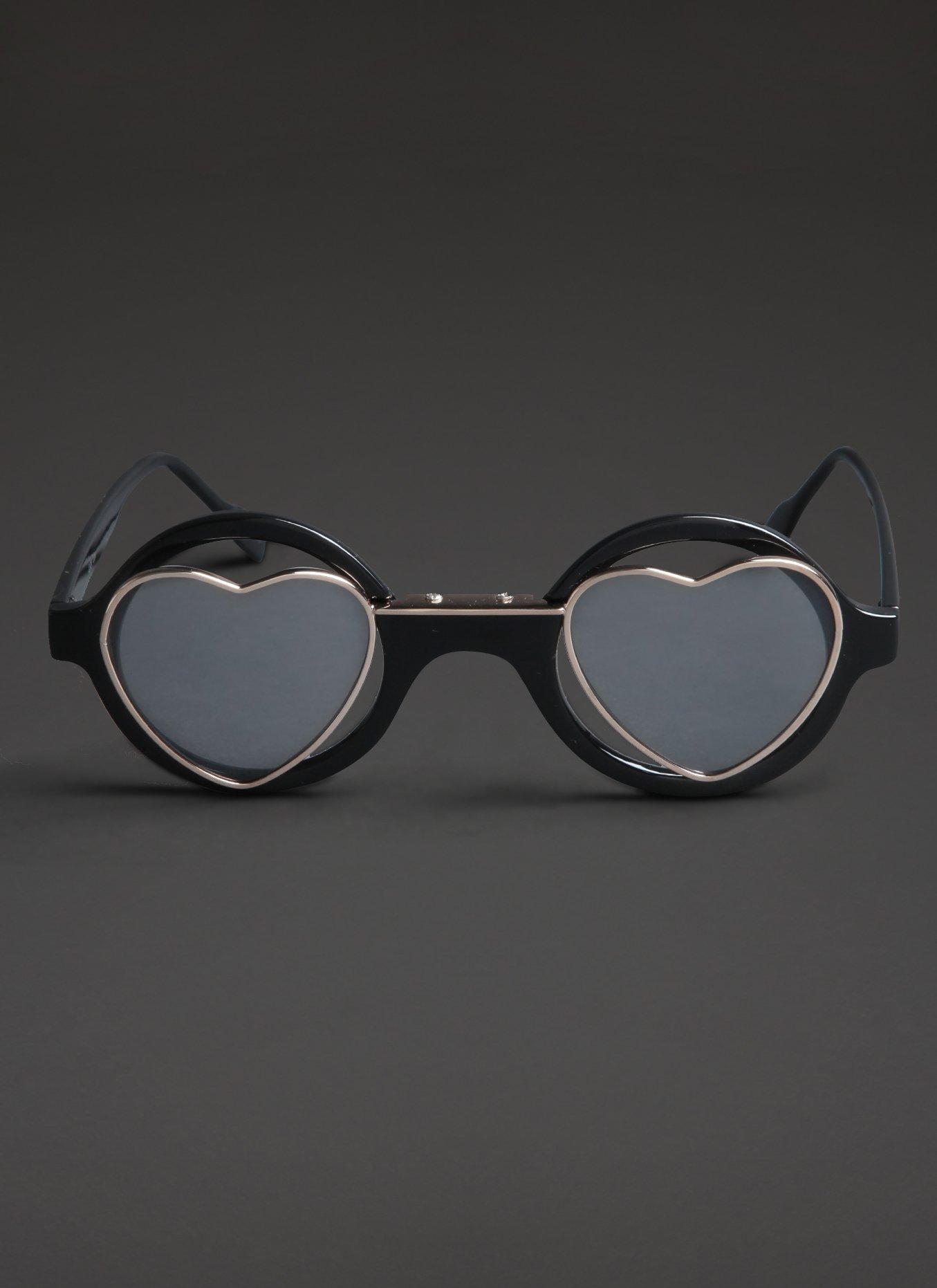 Round & Heart Shaped Sunglasses, , alternate