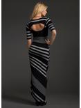 Ruched Side Slit Striped Maxi Dress, , alternate