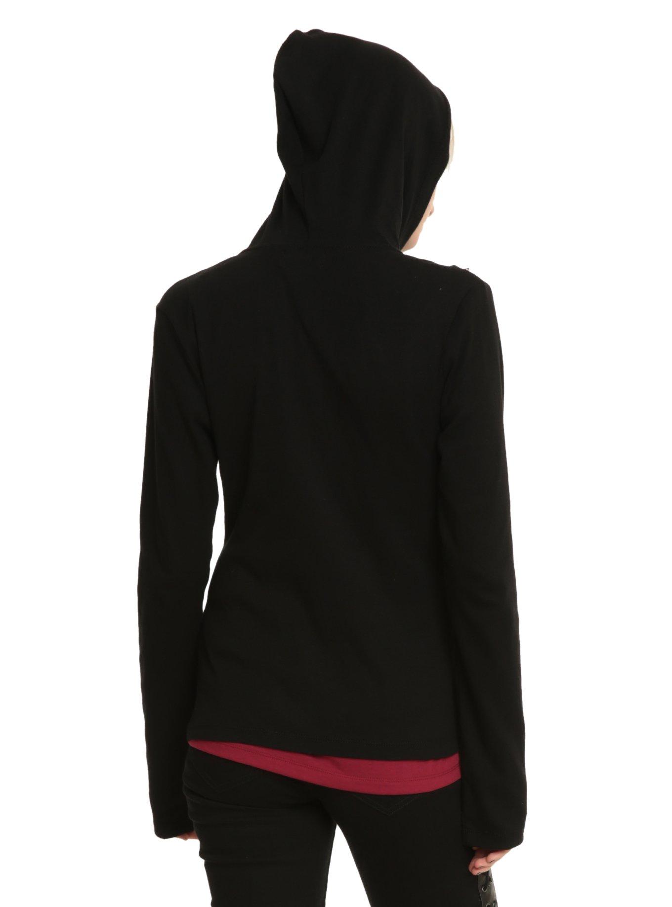 Royal Bones Black Safety Pin Hoodie, , alternate