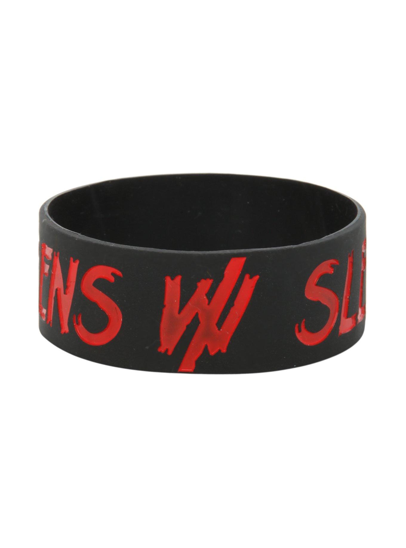 Sleeping With Sirens Red Logo Rubber Bracelet, , alternate