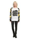 Sleeping With Sirens Floral Sleeve Girls Pullover Top, , alternate