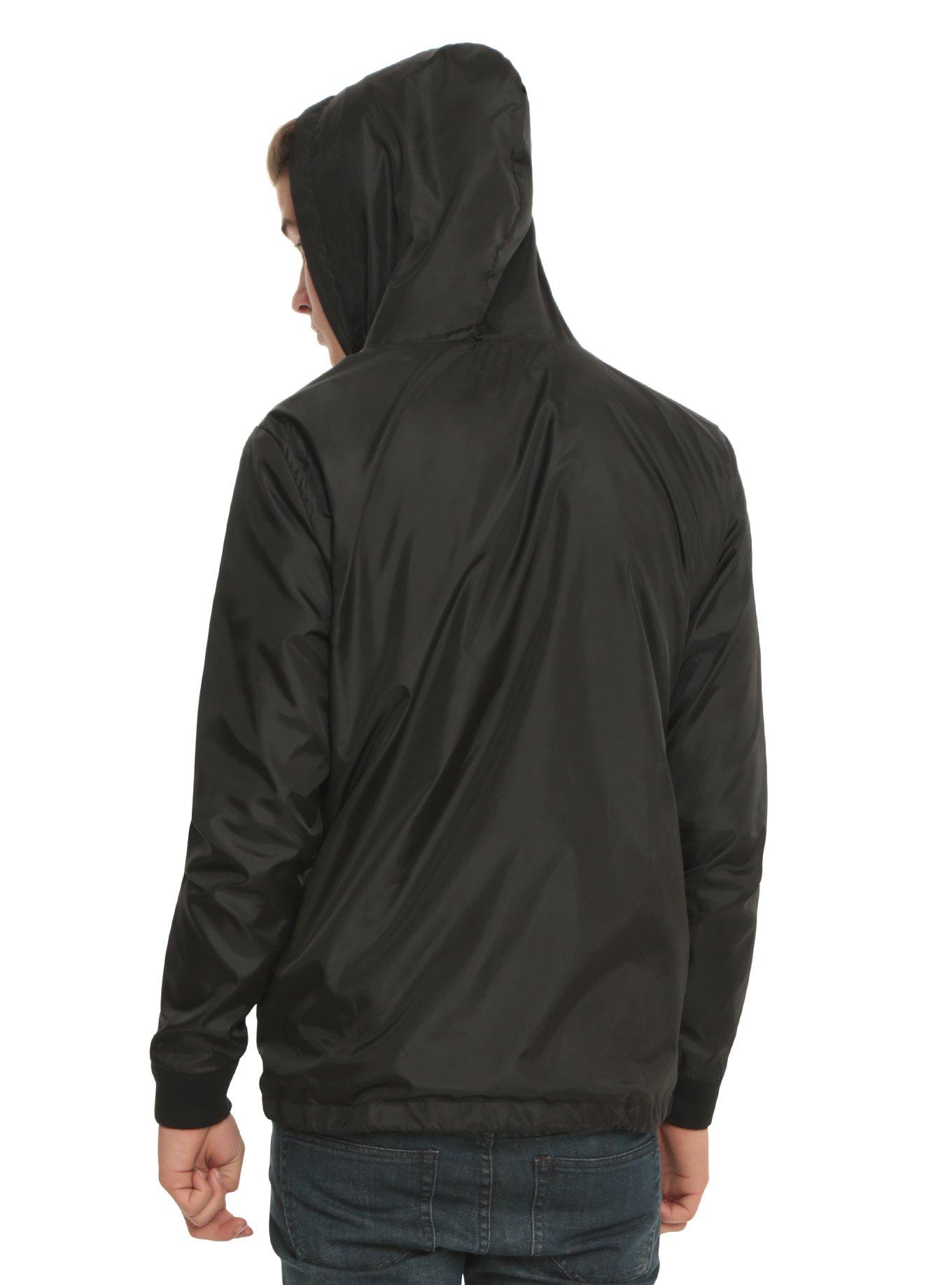 RUDE Black Hooded Windbreaker, , alternate