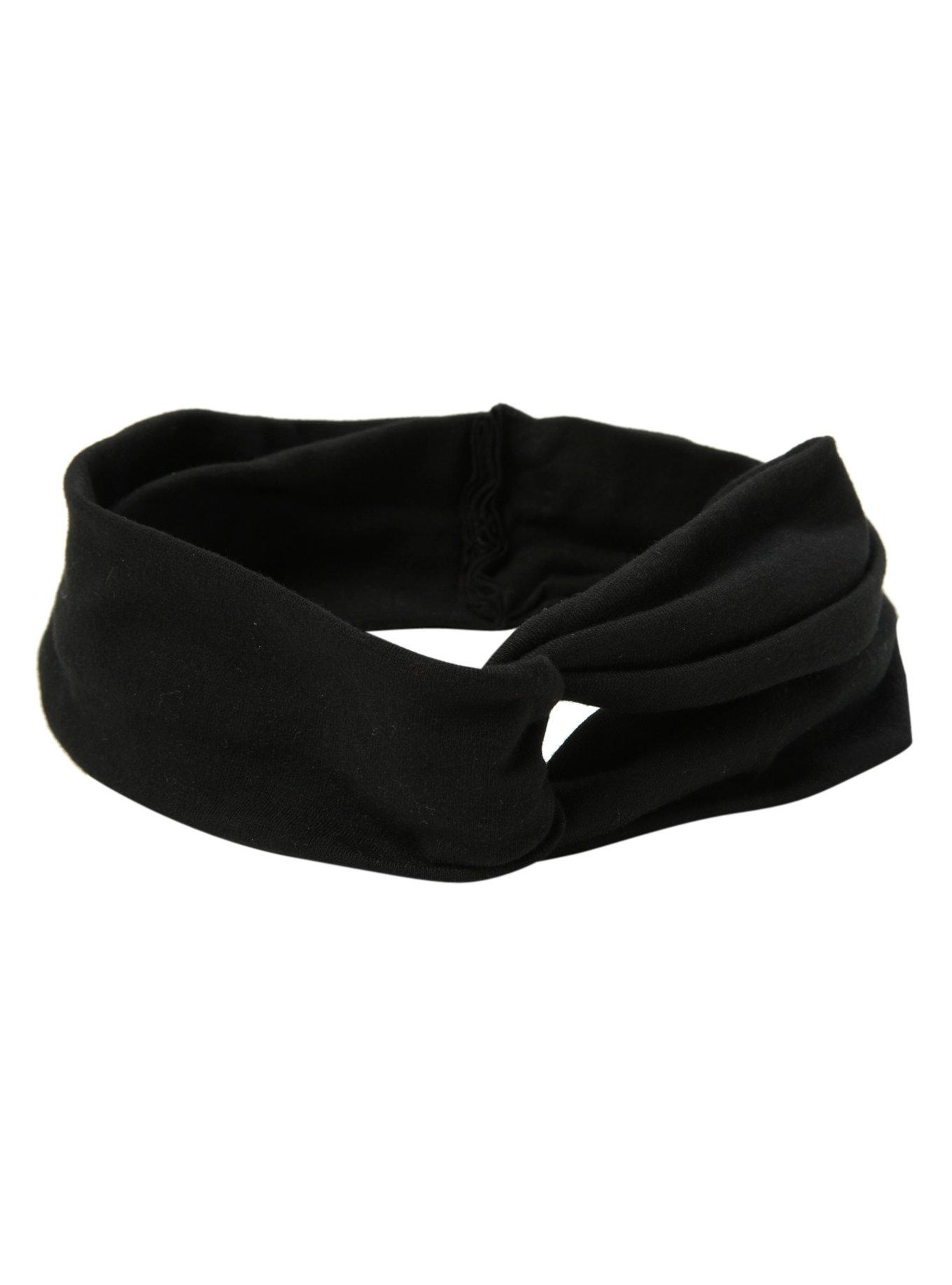LOVEsick Black Turban Stretchy Headband, , alternate