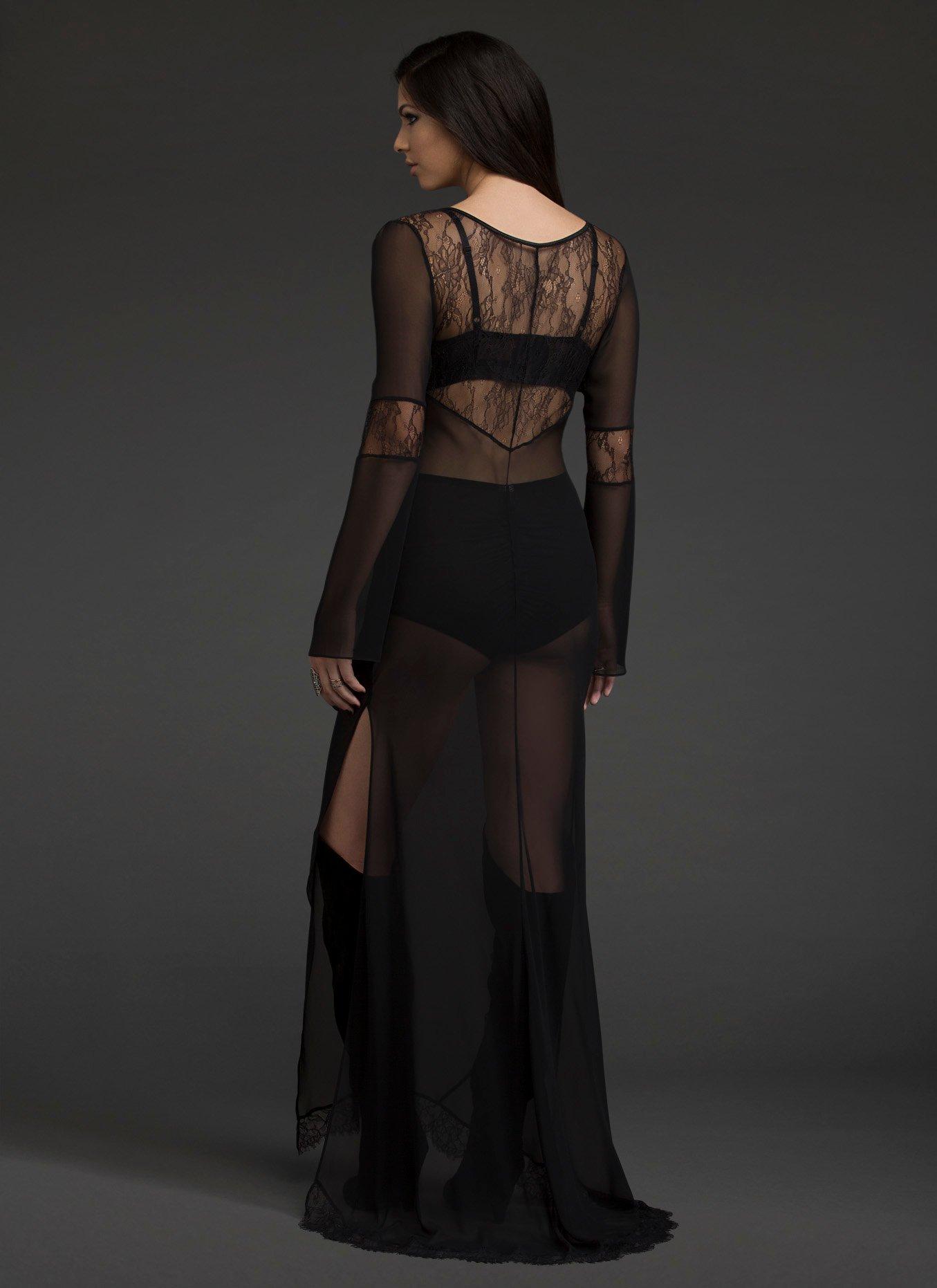 Chiffon & Lace Nightgown, , alternate