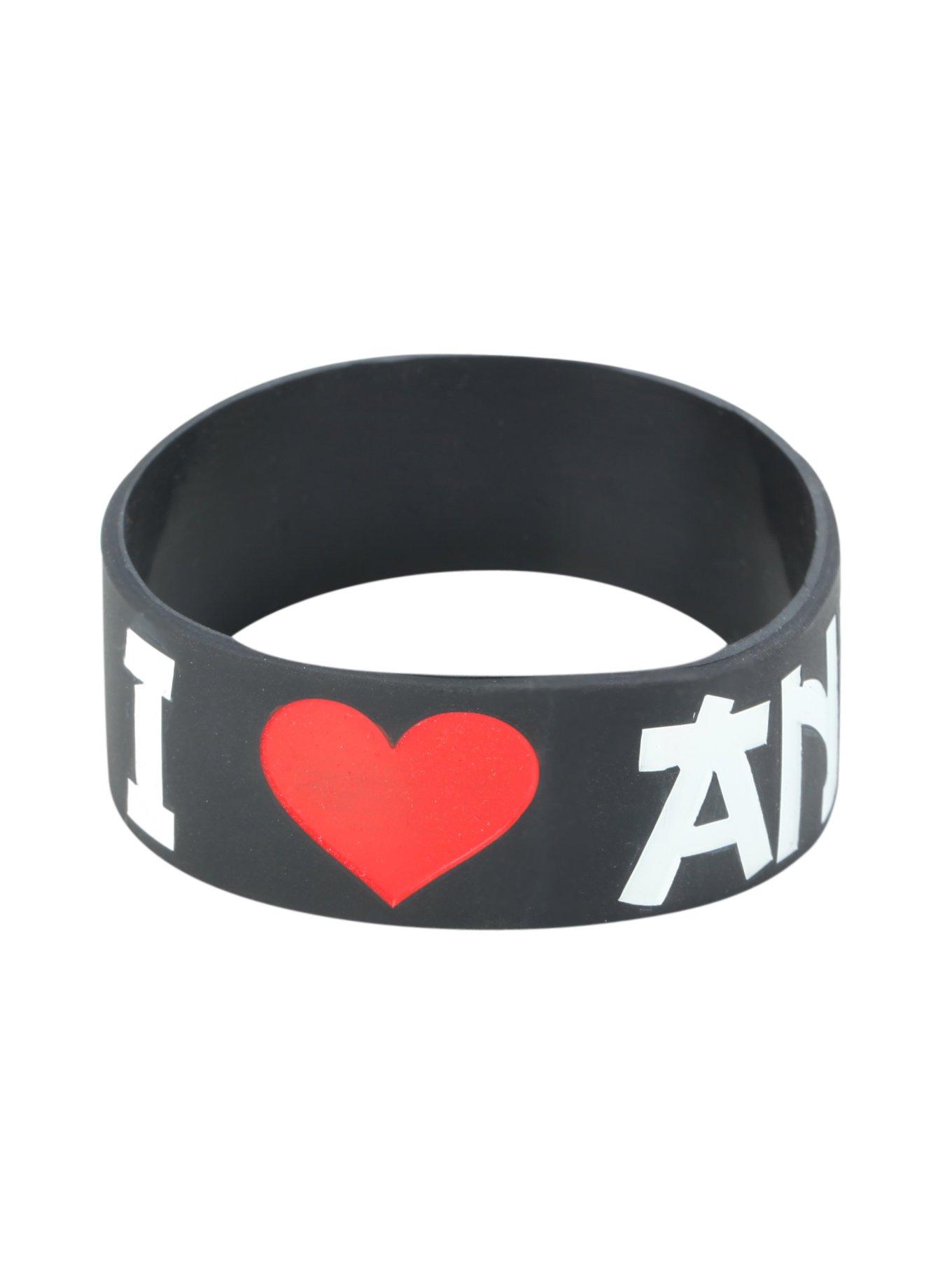I (Heart) Anime Rubber Bracelet, , alternate
