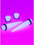 Acrylic Pink Glow-In-The-Dark Taper And Plug 4 Pack, , alternate