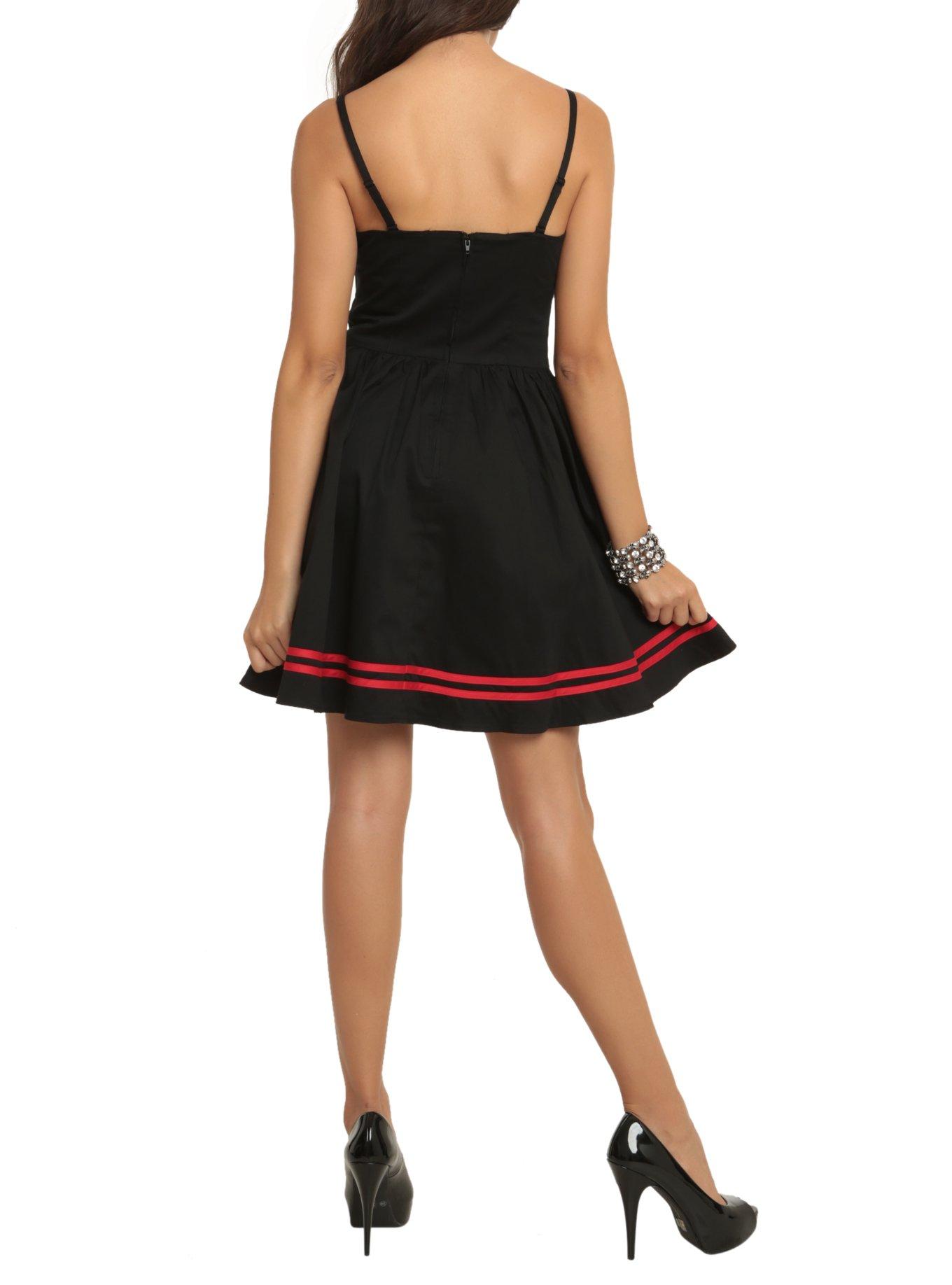 Hell Bunny Red And Black Sailor Dress, , alternate