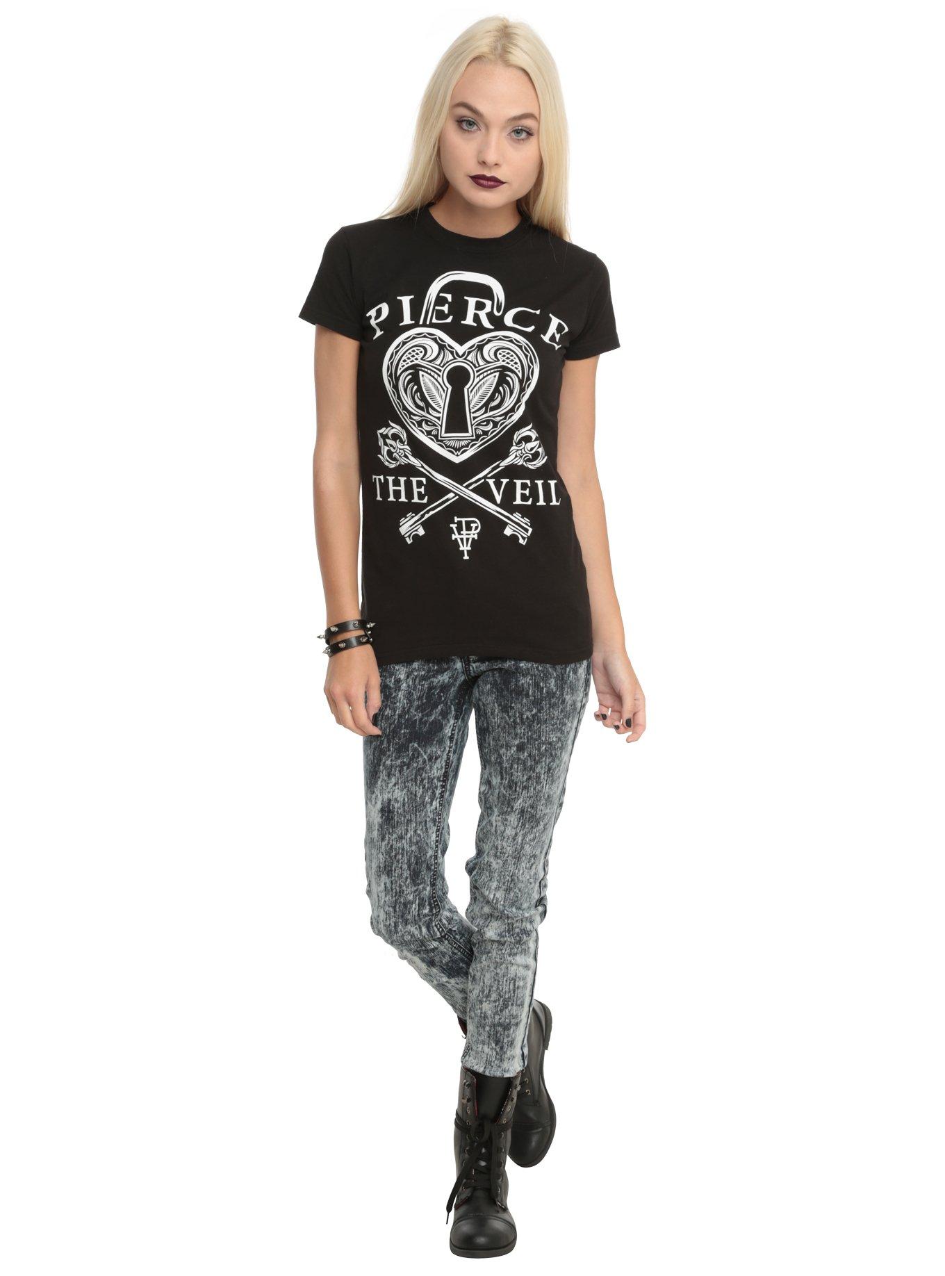 Pierce The Veil Heart Lock Girls T-Shirt, , alternate