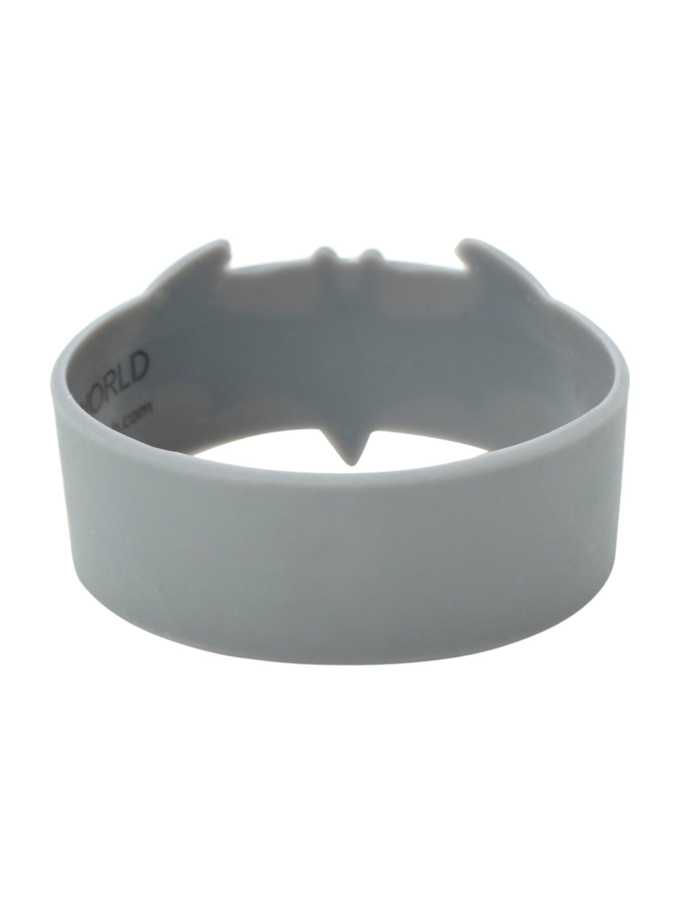 DC Comics Batman Grey Rubber Bracelet, , alternate