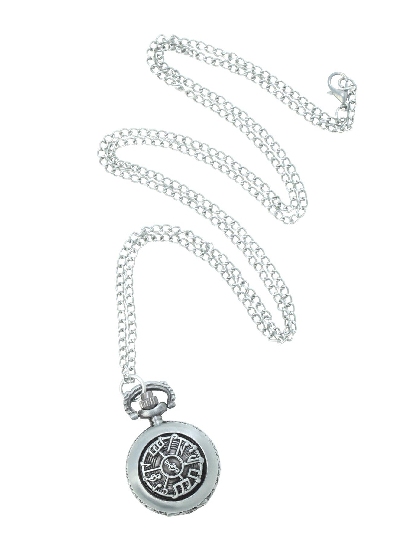 LOVEsick Music Note Pocket Watch Necklace, , alternate