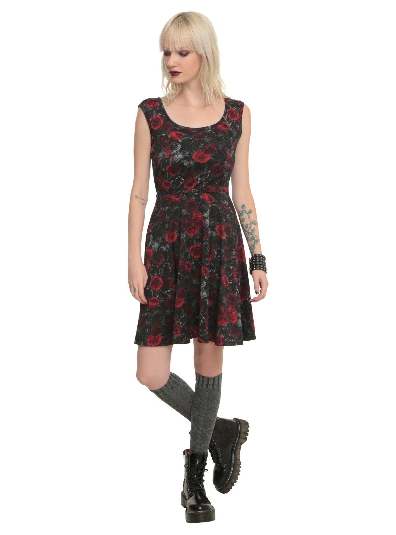 Black And Red Rose Dress, , alternate