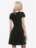 Black Velvet White Collar Dress, BLACK, alternate