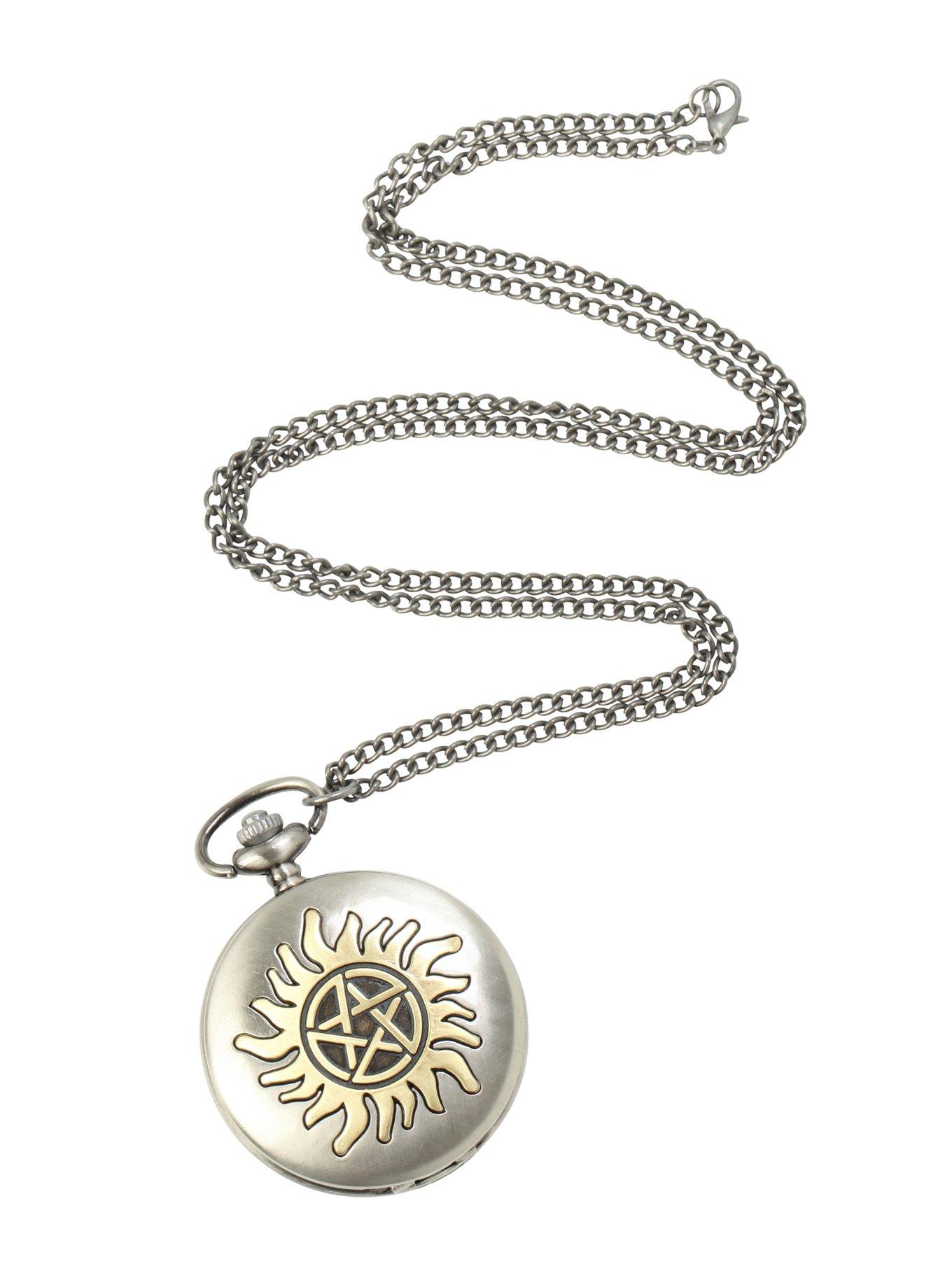 Supernatural Anti-Possession Symbol Pocket Watch Necklace, , alternate