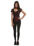 Royal Bones By Tripp Black And Red Lace Top, , alternate