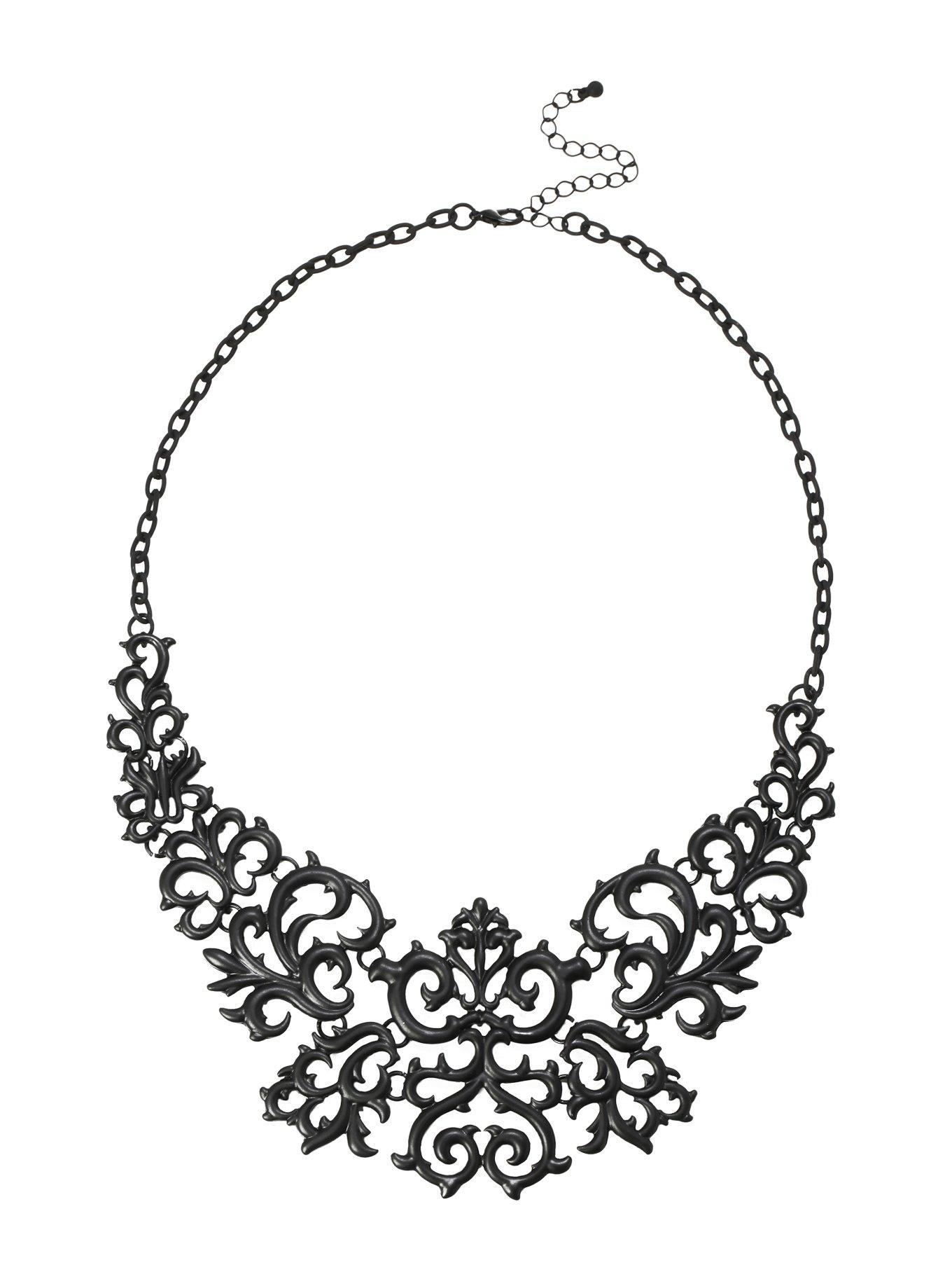 LOVEsick Black Gothic Statement Necklace, , alternate