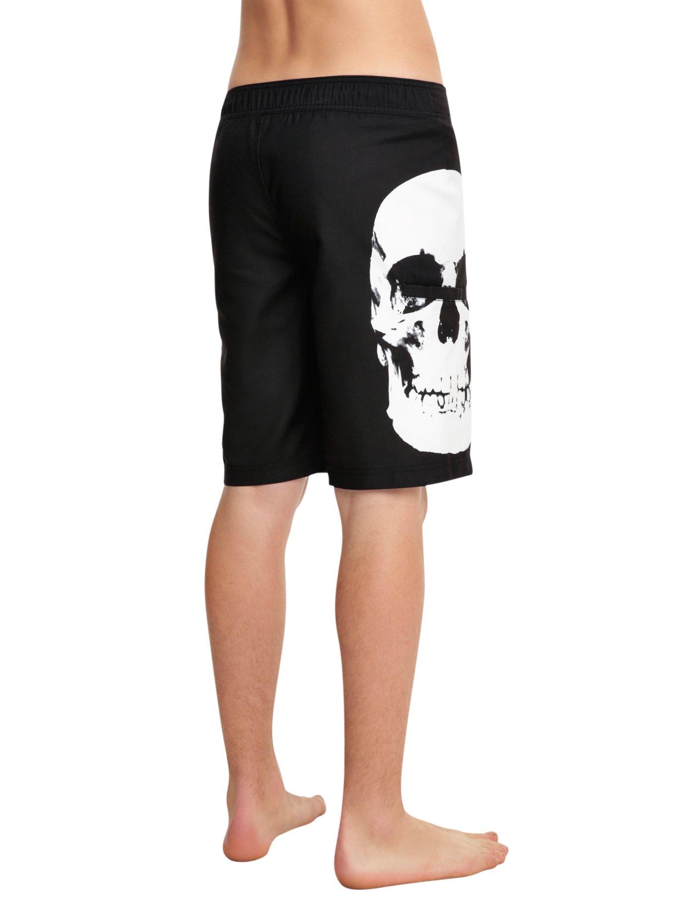 Skull Swim Trunks, BLACK, alternate