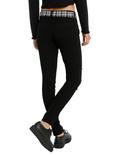 LOVEsick Black Distressed Plaid Belt Skinny Jeans, , alternate