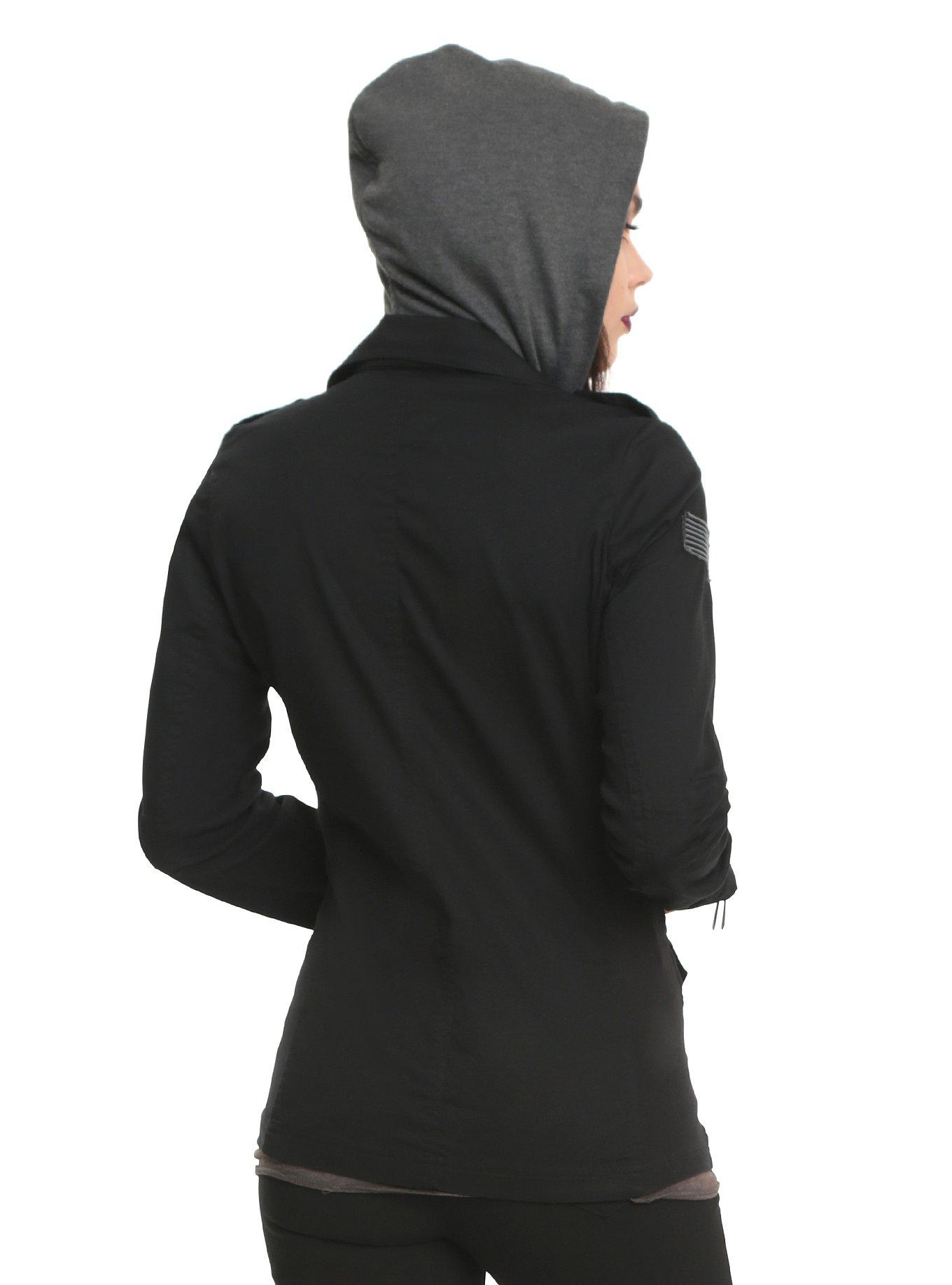 Black Military Patch Jacket, , alternate