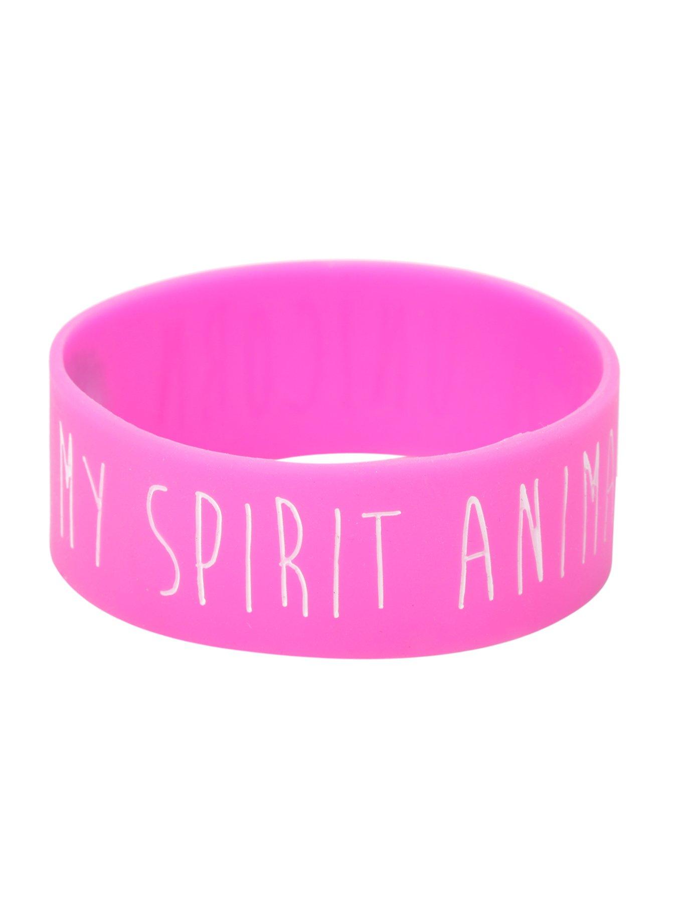 My Spirit Animal Is A Unicorn Rubber Bracelet, , alternate