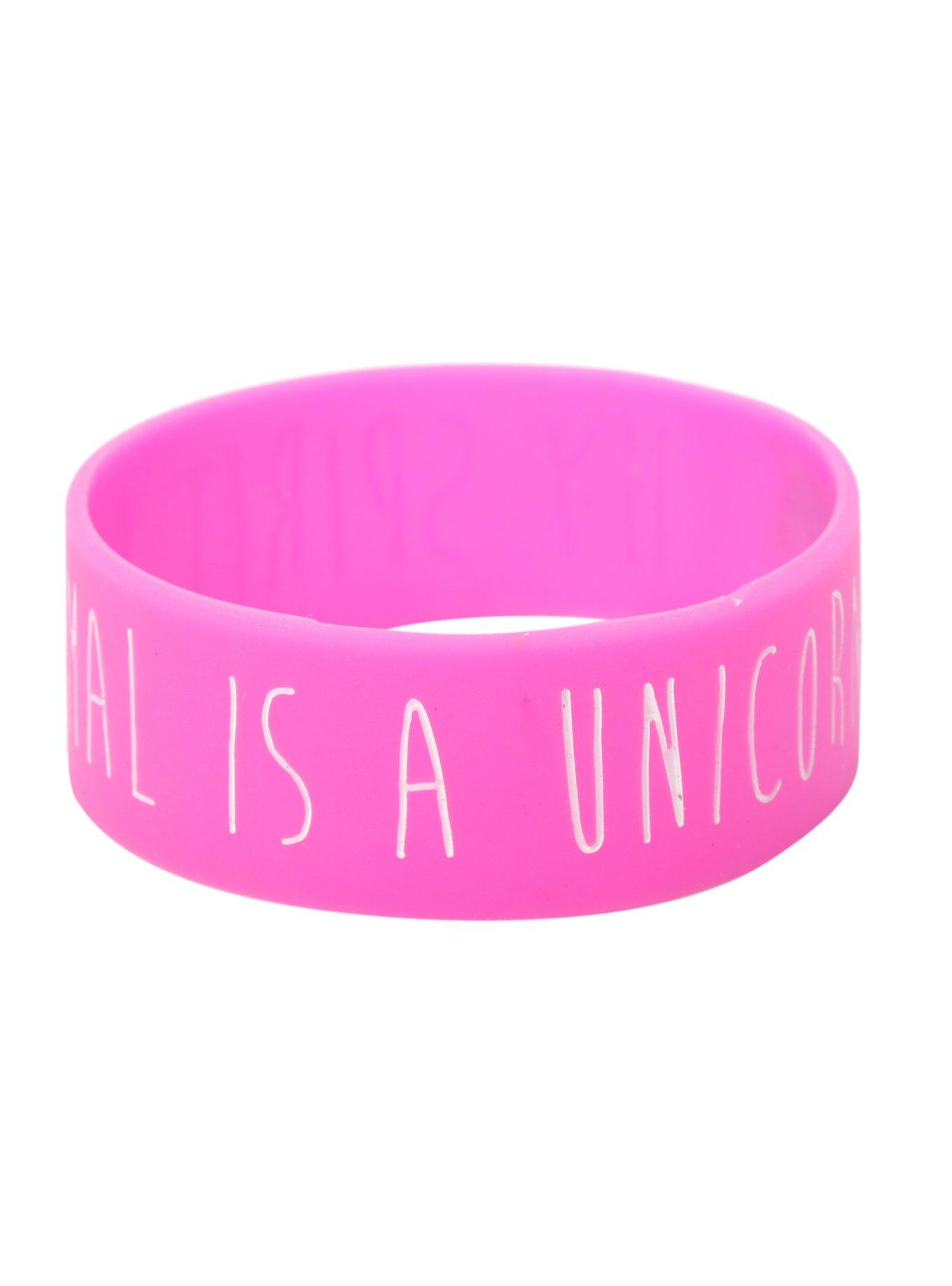 My Spirit Animal Is A Unicorn Rubber Bracelet, , alternate