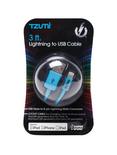 Tzumi Turquoise 3' Lightning To USB Cable, , alternate