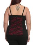 Tripp Black And Red Lace Corset Plus Size, , alternate
