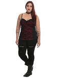 Tripp Black And Red Lace Corset Plus Size, , alternate