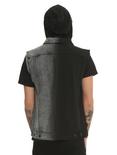 XXX RUDE Black & Grey Split Denim Hooded Vest, , alternate