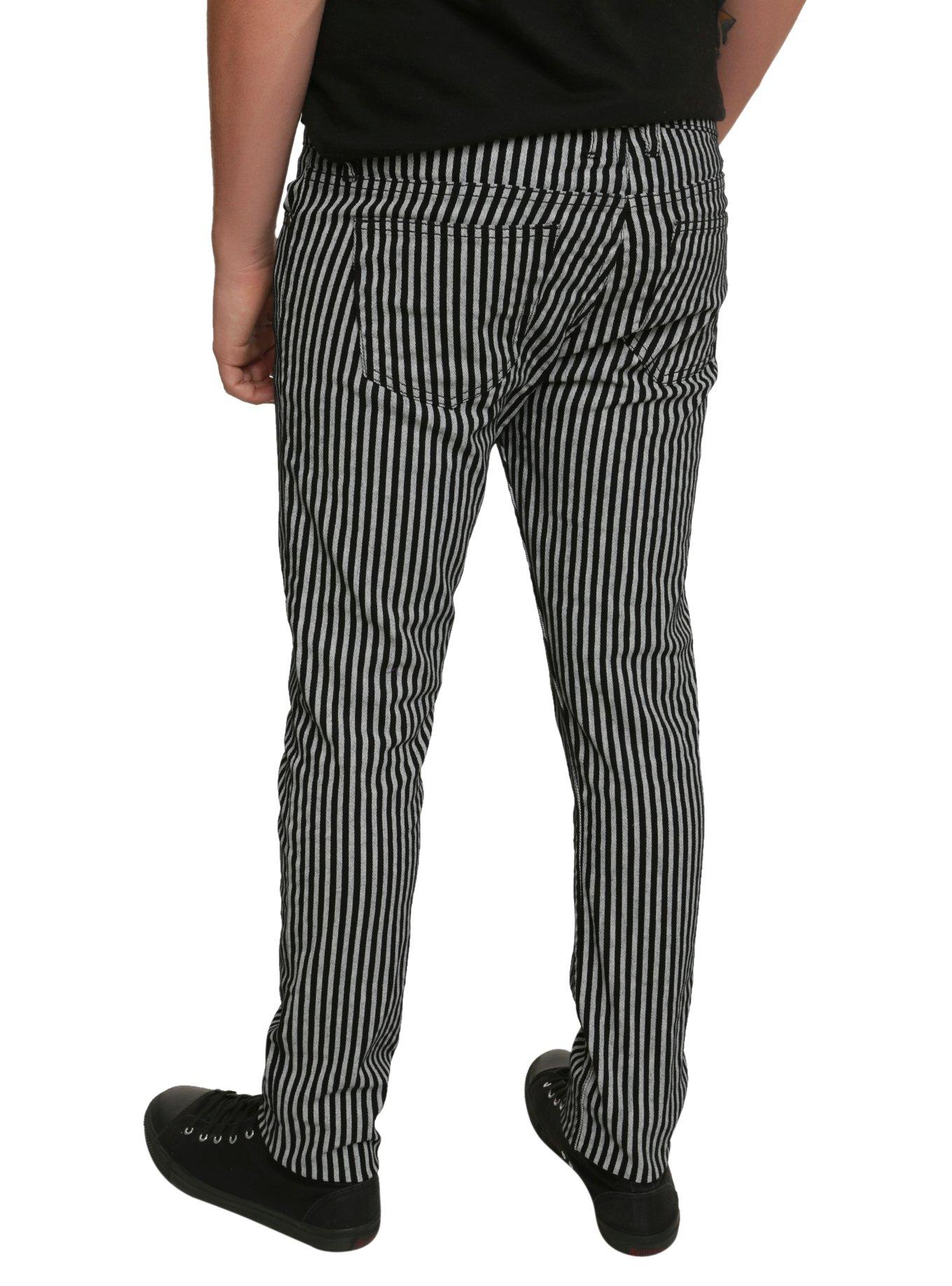 Lip Service Black And Ivory Stripe Needle Fit Jeans, , alternate