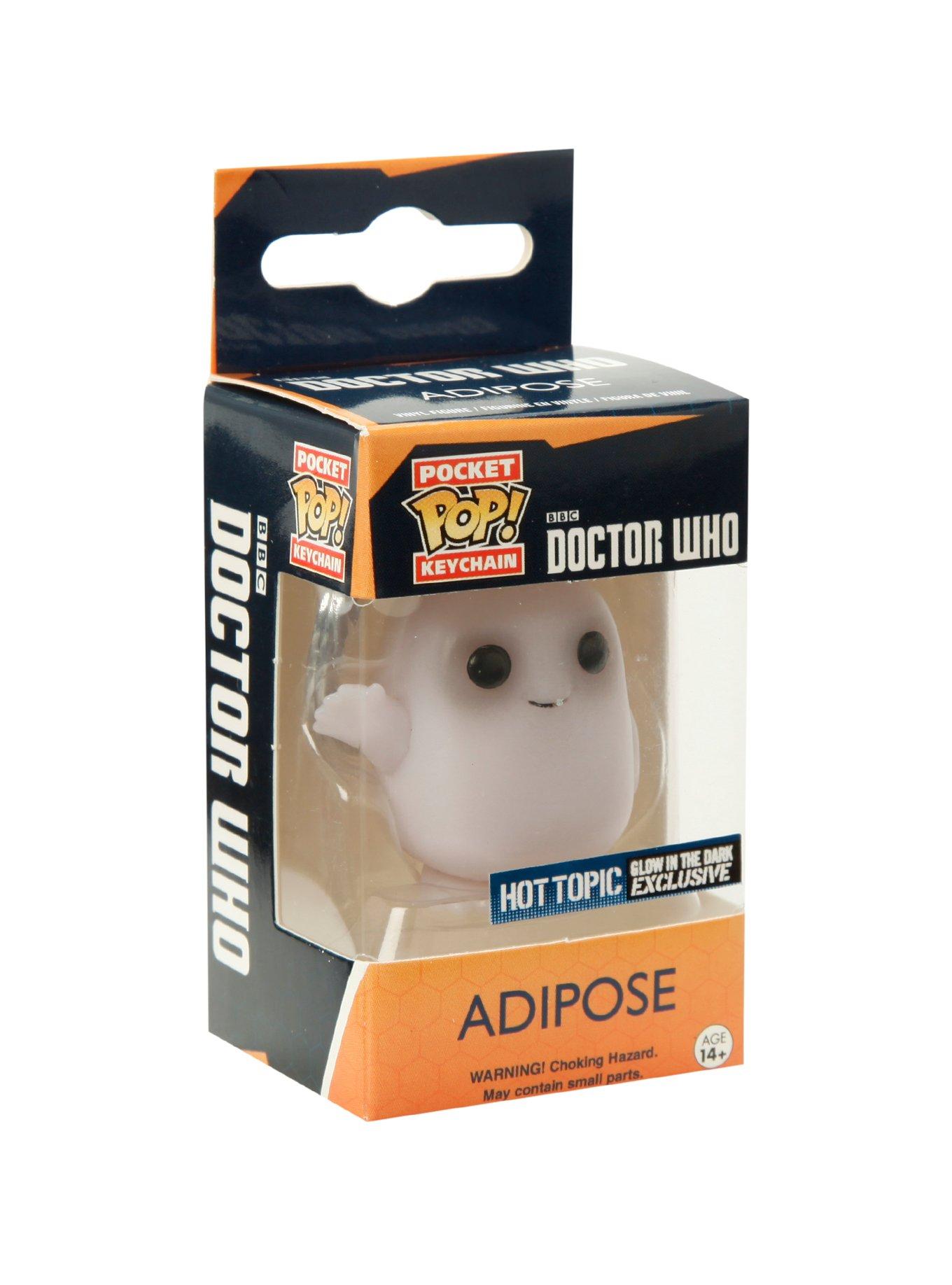Funko Doctor Who Pocket Pop! Adipose Key Chain Glow-In-The-Dark Hot Topic Exclusive, , alternate