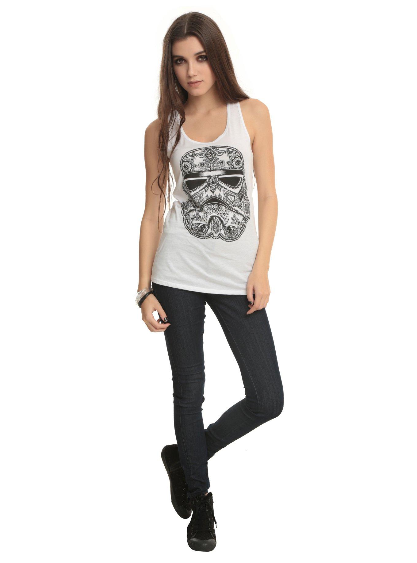 Star Wars Day Of The Dead Stormtrooper Girls Tank Top, , alternate